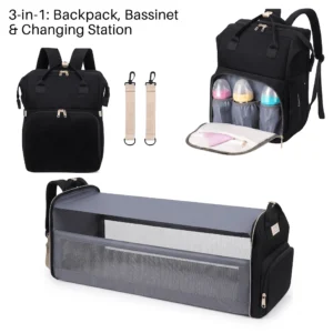 Diaper Bag Backpack with Portable Bassinet